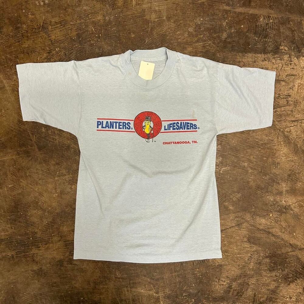 Blue vintage 80s Planters Lifesavers t-shirt